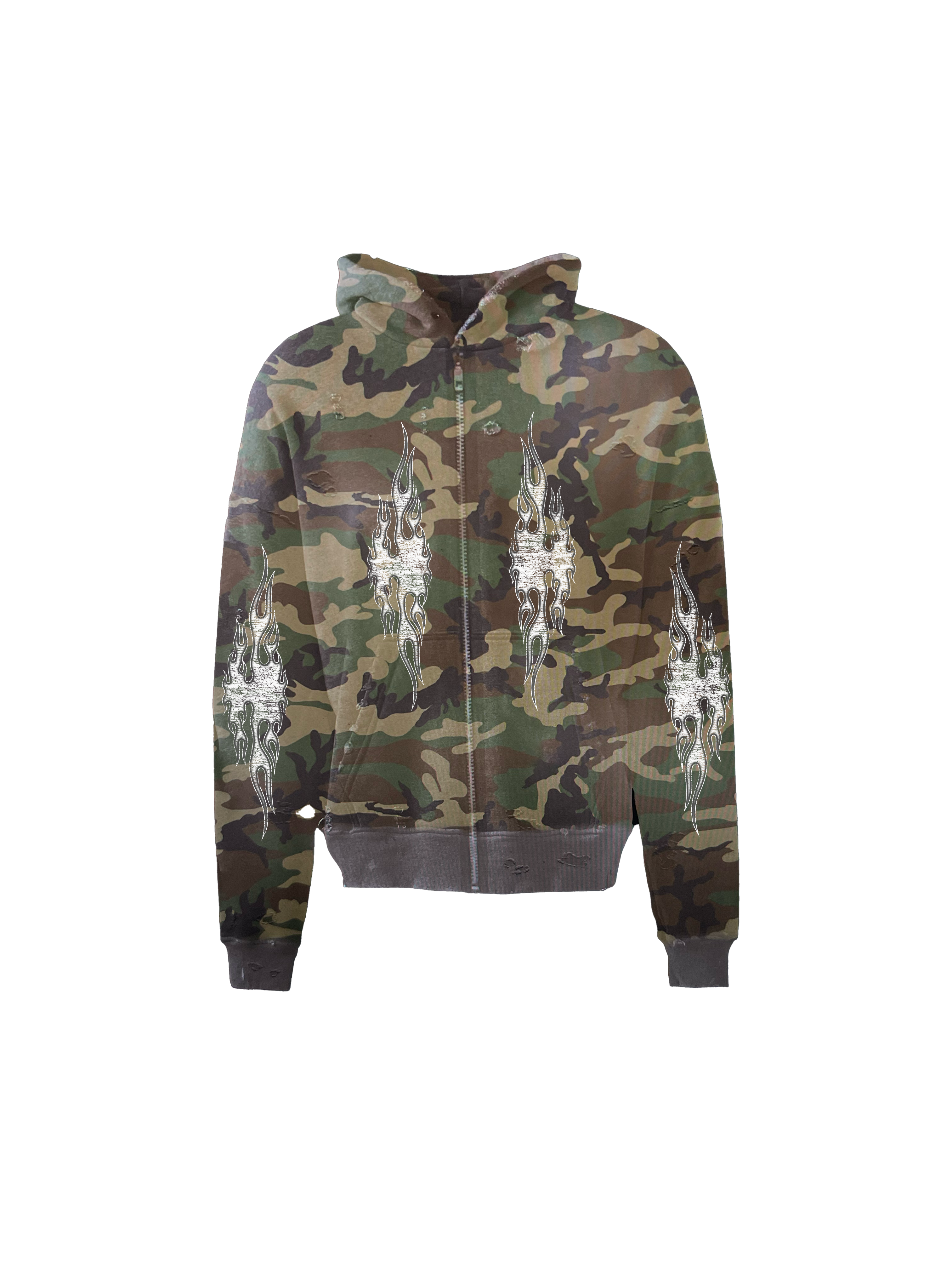 Vintage Camo & White Skater